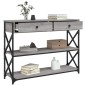 vidaXL Mesa consola madera de ingeniería gris Sonoma 100x28x75 cm vidaXL Mesa consola madera de ingeniería gris Sonoma 100x28x75 cm