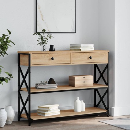 vidaXL Mesa consola madera de ingeniería roble Sonoma 100x28x75 cmm