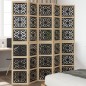 vidaXL Biombo separador 5 paneles madera maciza Paulownia marrón negro vidaXL Biombo separador 5 paneles madera maciza Paulownia marrón negro