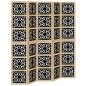 vidaXL Biombo separador 5 paneles madera maciza Paulownia marrón negro vidaXL Biombo separador 5 paneles madera maciza Paulownia marrón negro