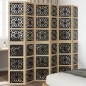 vidaXL Biombo separador 6 paneles madera maciza Paulownia marrón negro vidaXL Biombo separador 6 paneles madera maciza Paulownia marrón negro