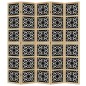 vidaXL Biombo separador 5 paneles madera maciza Paulownia marrón negro vidaXL Biombo separador 5 paneles madera maciza Paulownia marrón negro
