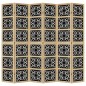 vidaXL Biombo separador 6 paneles madera maciza Paulownia marrón negro vidaXL Biombo separador 6 paneles madera maciza Paulownia marrón negro