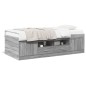 vidaXL Tumbona con cajones madera ingeniería gris Sonoma 75x190 cm