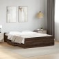 vidaXL Cama con cajones madera de ingeniería marrón roble 140x190 cm vidaXL Cama con cajones madera de ingeniería marrón roble 140x190 cm