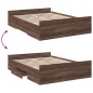 vidaXL Cama con cajones madera de ingeniería marrón roble 140x190 cm vidaXL Cama con cajones madera de ingeniería marrón roble 140x190 cm