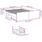 vidaXL Cama con cajones madera de ingeniería marrón roble 140x190 cm vidaXL Cama con cajones madera de ingeniería marrón roble 140x190 cm