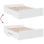 vidaXL Cama con cajones madera de ingeniería blanca 140x190 cm vidaXL Cama con cajones madera de ingeniería blanca 140x190 cm