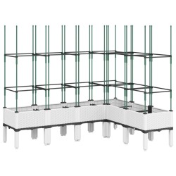 vidaXL Jardinera con enrejado PP blanco 160x120x142,5 cm