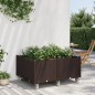 vidaXL Jardinera con ruedas PP marrón 100x80x54 cm vidaXL Jardinera con ruedas PP marrón 100x80x54 cm