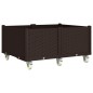 vidaXL Jardinera con ruedas PP marrón 100x80x54 cm vidaXL Jardinera con ruedas PP marrón 100x80x54 cm