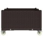 vidaXL Jardinera con ruedas PP marrón 100x80x54 cm vidaXL Jardinera con ruedas PP marrón 100x80x54 cm