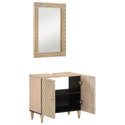 vidaXL Conjunto de muebles de baño 2 piezas madera maciza de mango