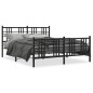 vidaXL Estructura de cama cabecero y estribo metal negro 150x200 cm vidaXL Estructura de cama cabecero y estribo metal negro 150x200 cm