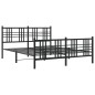vidaXL Estructura de cama cabecero y estribo metal negro 150x200 cm vidaXL Estructura de cama cabecero y estribo metal negro 150x200 cm