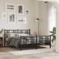 vidaXL Estructura de cama cabecero y estribo metal negro 150x200 cm vidaXL Estructura de cama cabecero y estribo metal negro 150x200 cm
