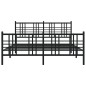 vidaXL Estructura de cama cabecero y estribo metal negro 150x200 cm vidaXL Estructura de cama cabecero y estribo metal negro 150x200 cm