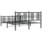 vidaXL Estructura de cama cabecero y estribo metal negro 150x200 cm vidaXL Estructura de cama cabecero y estribo metal negro 150x200 cm
