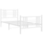 vidaXL Estructura cama metal con cabecero y pie cama blanca 100x200 cm