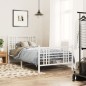 vidaXL Estructura cama metal con cabecero y pie cama blanca 100x200 cm