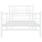 vidaXL Estructura cama metal con cabecero y pie cama blanca 100x200 cm