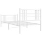 vidaXL Estructura cama metal con cabecero y pie cama blanca 100x200 cm