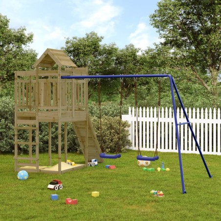 vidaXL Parque infantil de exterior madera de pino impregnada