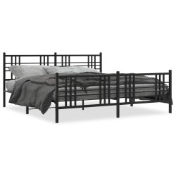 vidaXL Estructura de cama cabecero y estribo metal negro 180x200 cm