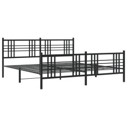 vidaXL Estructura de cama cabecero y estribo metal negro 180x200 cm