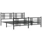 vidaXL Estructura de cama cabecero y estribo metal negro 180x200 cm vidaXL Estructura de cama cabecero y estribo metal negro 180x200 cm