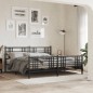 vidaXL Estructura de cama cabecero y estribo metal negro 180x200 cm vidaXL Estructura de cama cabecero y estribo metal negro 180x200 cm