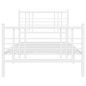 vidaXL Estructura cama metal con cabecero y pie cama blanca 90x200 cm vidaXL Estructura cama metal con cabecero y pie cama blanca 90x200 cm