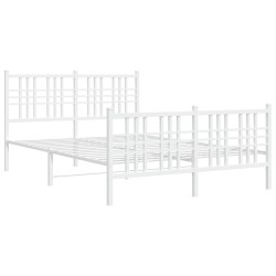 vidaXL Estructura cama metal con cabecero y estribo blanco 140x200 cm