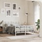 vidaXL Estructura cama metal con cabecero y estribo blanco 140x200 cm vidaXL Estructura cama metal con cabecero y estribo blanco 140x200 cm