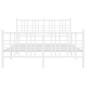 vidaXL Estructura cama metal con cabecero y estribo blanco 140x200 cm vidaXL Estructura cama metal con cabecero y estribo blanco 140x200 cm
