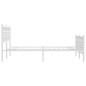 vidaXL Estructura cama metal con cabecero y estribo blanco 140x200 cm vidaXL Estructura cama metal con cabecero y estribo blanco 140x200 cm