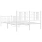 vidaXL Estructura cama metal con cabecero y estribo blanco 140x200 cm vidaXL Estructura cama metal con cabecero y estribo blanco 140x200 cm