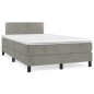 vidaXL Cama box spring con colchón terciopelo gris claro 120x190 cm vidaXL Cama box spring con colchón terciopelo gris claro 120x190 cm