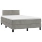 vidaXL Cama box spring con colchón terciopelo gris claro 120x190 cm vidaXL Cama box spring con colchón terciopelo gris claro 120x190 cm