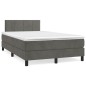 vidaXL Cama box spring con colchón terciopelo gris oscuro 120x190 cm vidaXL Cama box spring con colchón terciopelo gris oscuro 120x190 cm