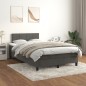 vidaXL Cama box spring con colchón terciopelo gris oscuro 120x190 cm vidaXL Cama box spring con colchón terciopelo gris oscuro 120x190 cm