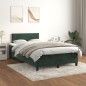 vidaXL Cama box spring con colchón terciopelo verde oscuro 120x190 cm vidaXL Cama box spring con colchón terciopelo verde oscuro 120x190 cm