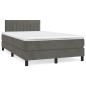 vidaXL Cama box spring con colchón terciopelo gris oscuro 120x190 cm vidaXL Cama box spring con colchón terciopelo gris oscuro 120x190 cm