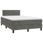 vidaXL Cama box spring con colchón terciopelo gris oscuro 120x190 cm vidaXL Cama box spring con colchón terciopelo gris oscuro 120x190 cm