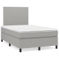 vidaXL Cama box spring con colchón tela gris claro 120x190 cm vidaXL Cama box spring con colchón tela gris claro 120x190 cm
