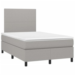 vidaXL Cama box spring con colchón tela gris claro 120x190 cm