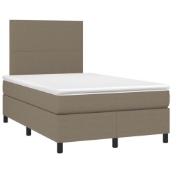 vidaXL Cama box spring con colchón tela gris taupe 120x190 cm