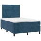 vidaXL Cama box spring con colchón terciopelo azul oscuro 120x190 cm vidaXL Cama box spring con colchón terciopelo azul oscuro 120x190 cm