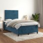 vidaXL Cama box spring con colchón terciopelo azul oscuro 120x190 cm vidaXL Cama box spring con colchón terciopelo azul oscuro 120x190 cm