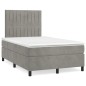 vidaXL Cama box spring con colchón terciopelo gris claro 120x190 cm vidaXL Cama box spring con colchón terciopelo gris claro 120x190 cm